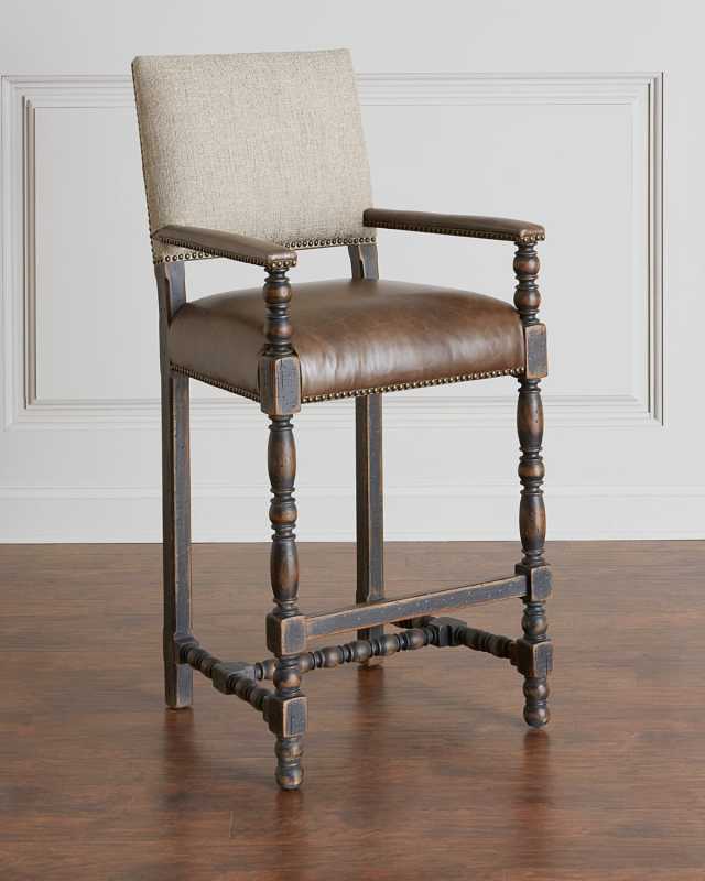 Casella Leather Bar Stool, 31"