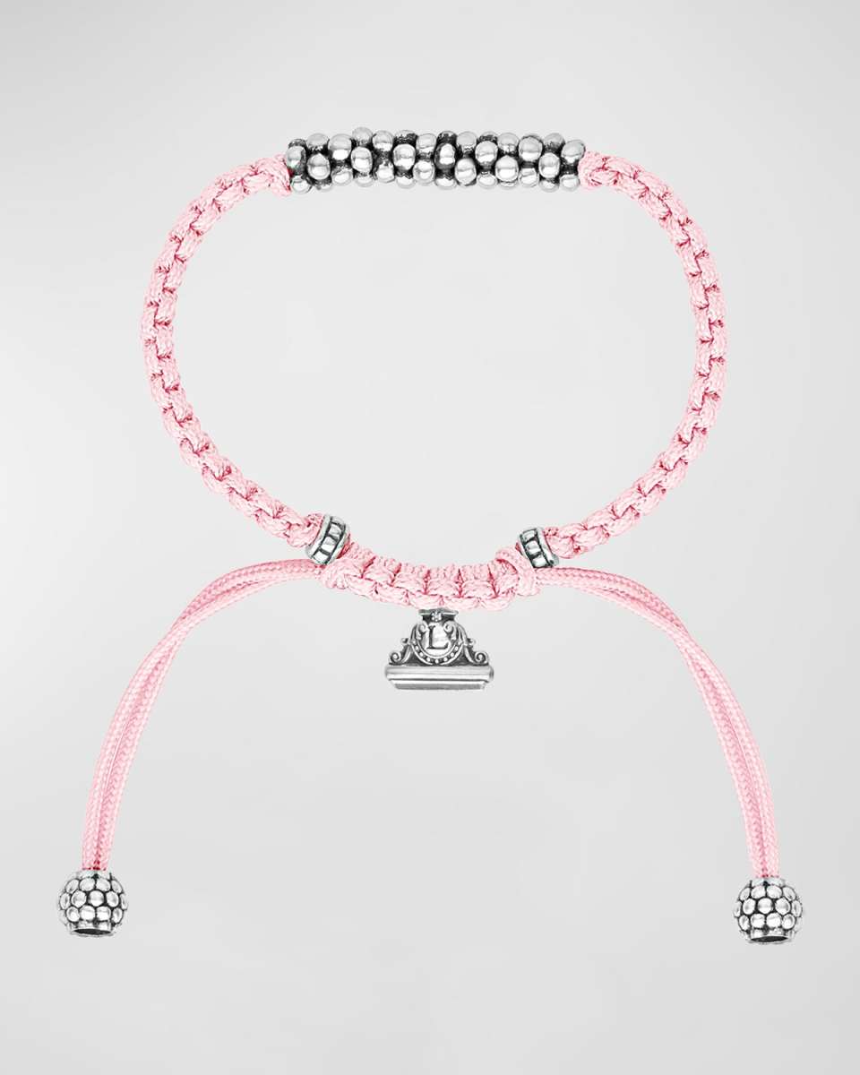Kinder Sterling-Silver Macrame Bracelet, Pink