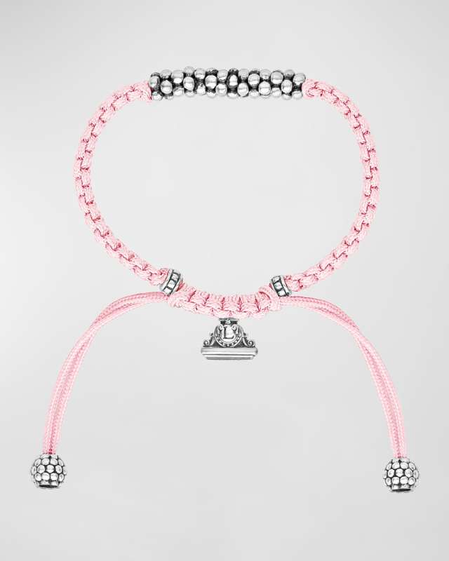 Kinder Sterling-Silver Macrame Bracelet, Pink