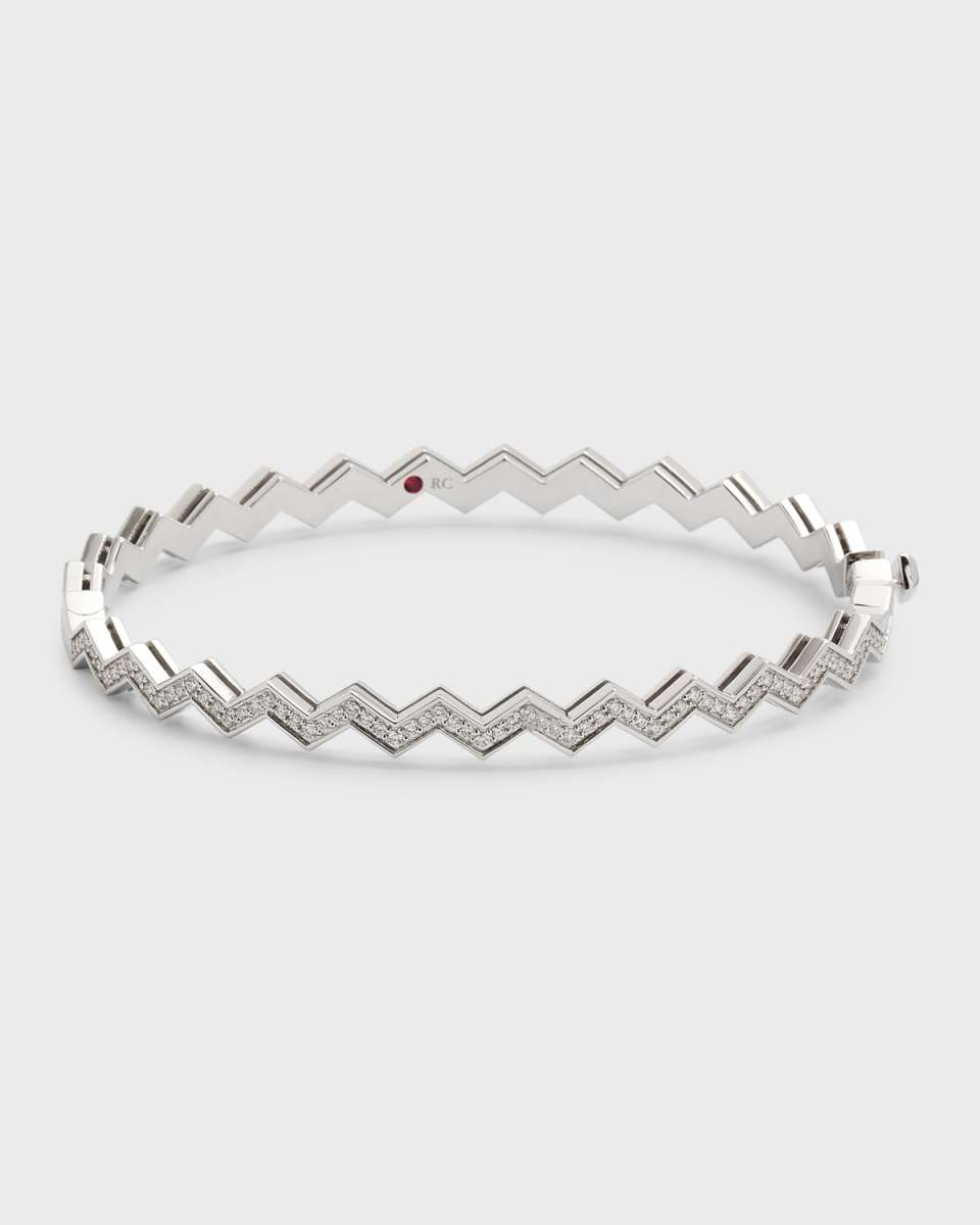 18K White Gold Diamond Bangle