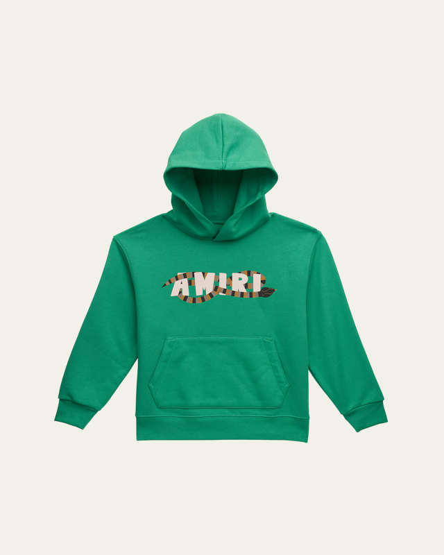 Boy's Logo-Print Snake Hoodie, Size 4-12