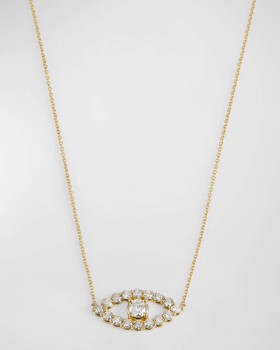 Open Evil Eye Diamond Necklace