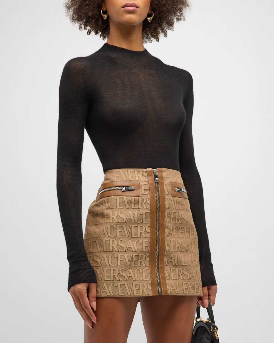 Seamless Rib Cashmere Knit Sweater