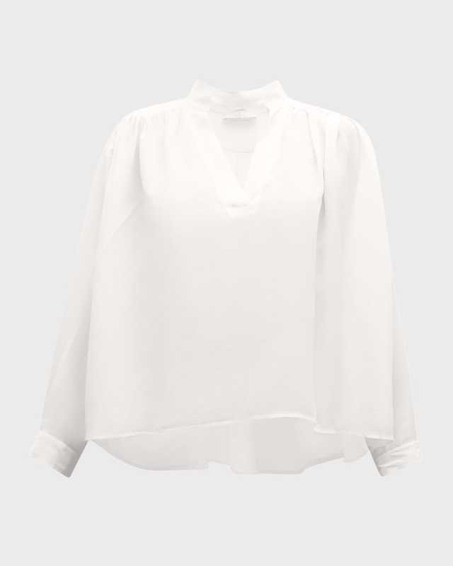 Calvin Ruched Silk Shirt