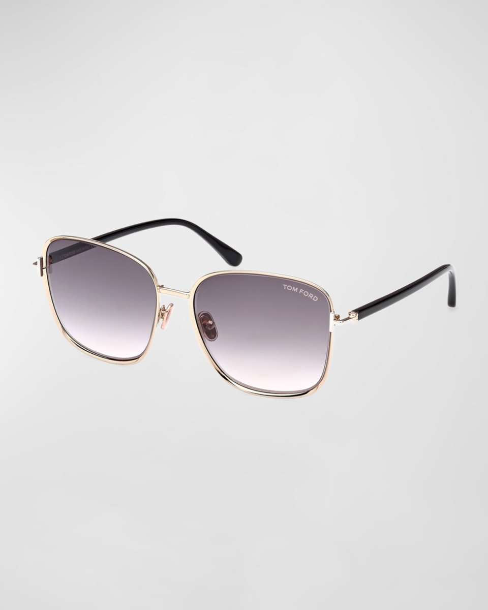 Fern Gradient Square Metal Sunglasses