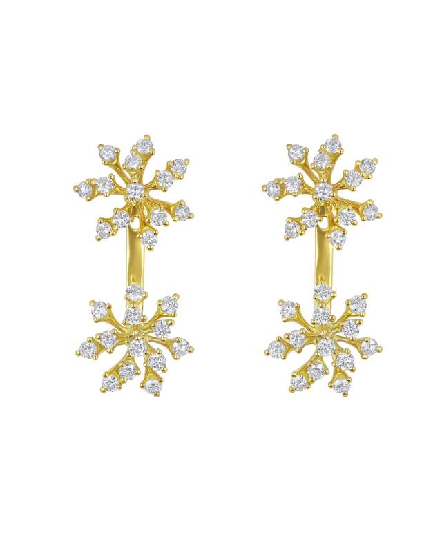 Luminus 18k Yellow Gold Diamond Double-Stud Earrings