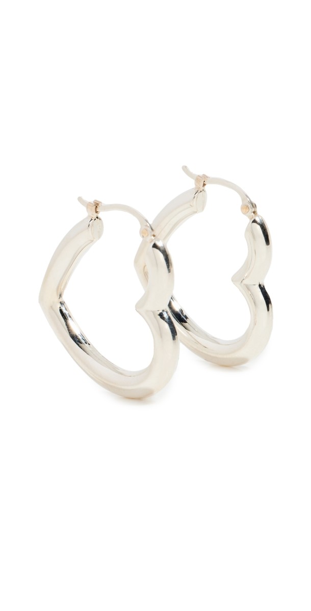 Ariel Gordon Jewelry Heart Helium Hoops Sterling Silver