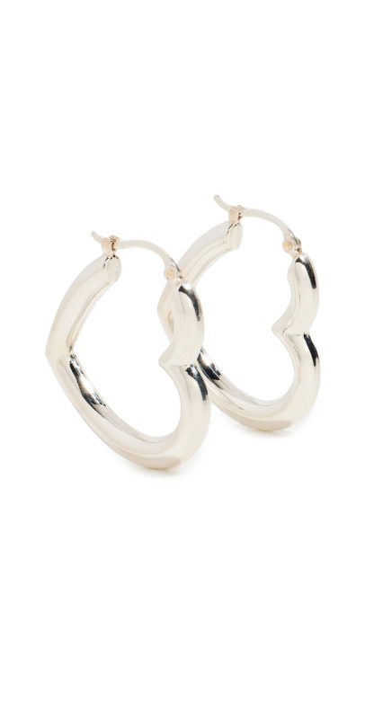 Ariel Gordon Jewelry Heart Helium Hoops Sterling Silver