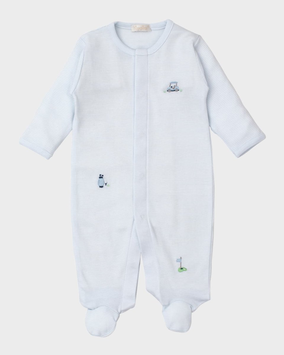 Boy's Golf Club Hand Embroidered Footie, Size Newborn-9