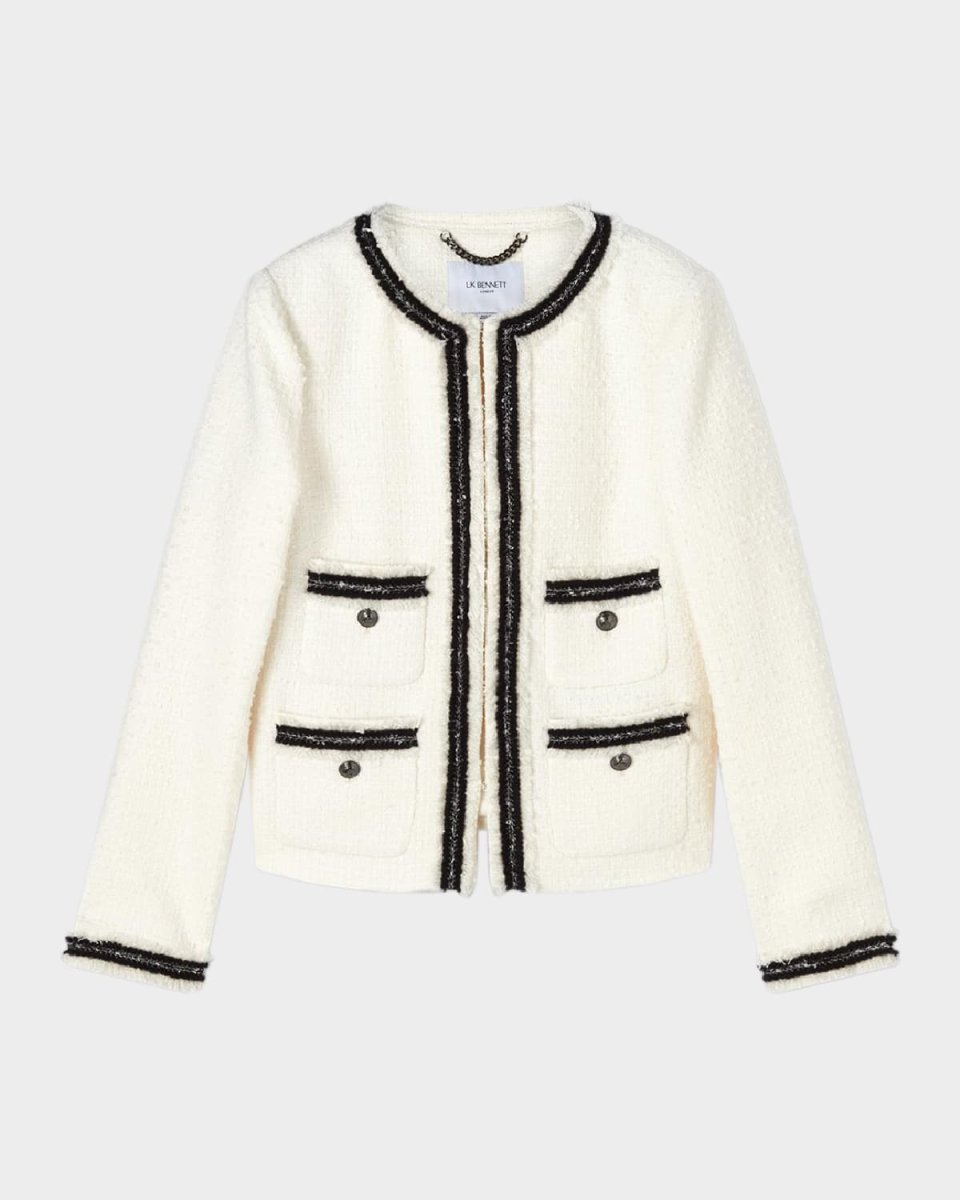 Charlee Fringe-Trim Recycled Tweed Jacket