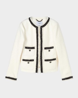 Charlee Fringe-Trim Recycled Tweed Jacket