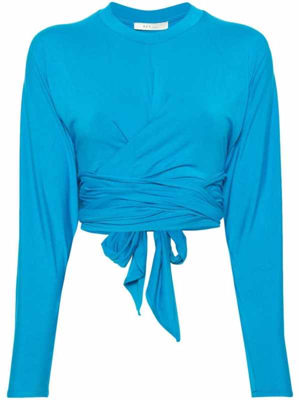 tied-waist crop top