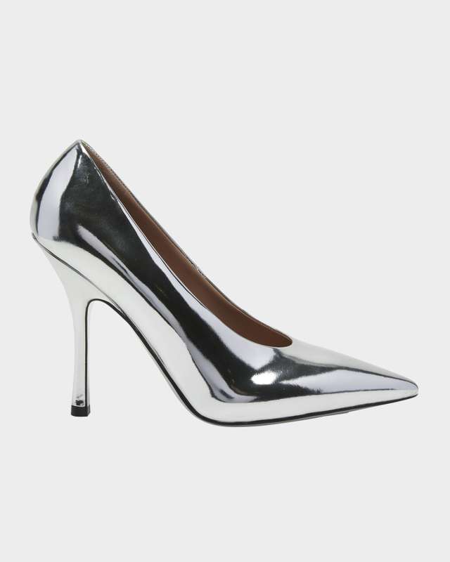 Metallic Leather Stiletto Pumps