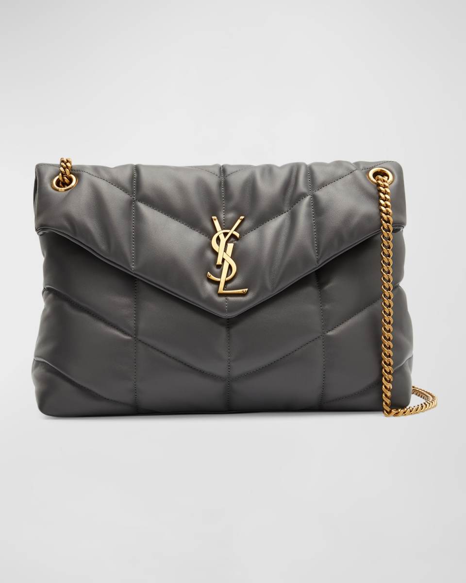 Lou Puffer Medium YSL Shoulder Bag in Quilted Leather