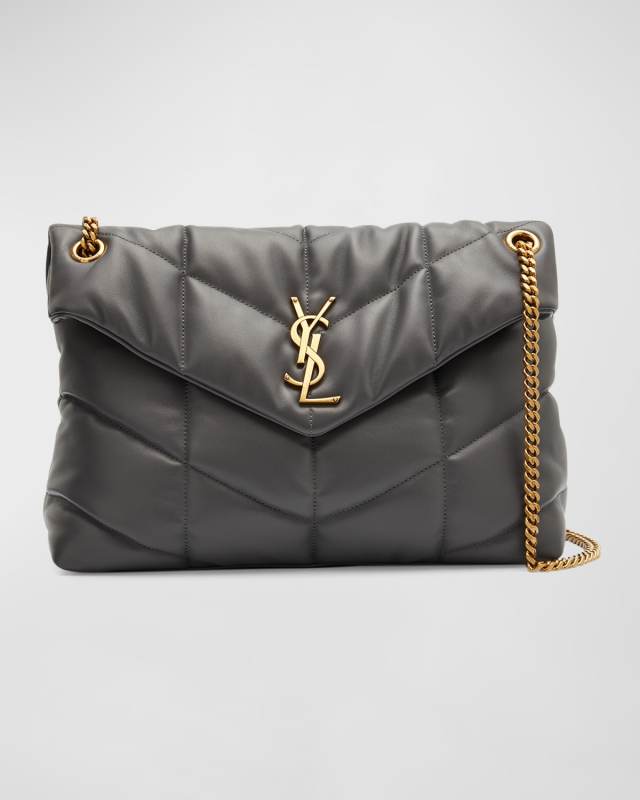 Lou Puffer Medium YSL Shoulder Bag in Quilted Leather