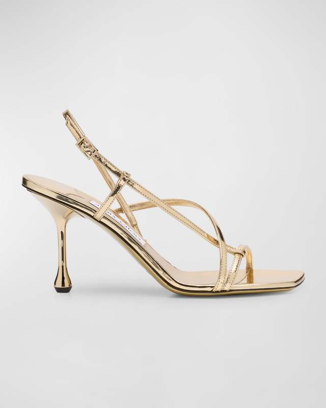 Etana Metallic Strappy Slingback Sandals
