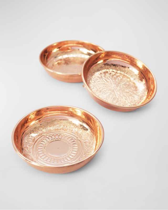 Vintage Inspired Copper Ring Dish, Set of 3
