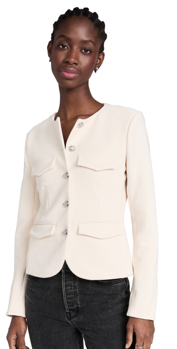 Veronica Beard Kensington Knit Jacket Ivory