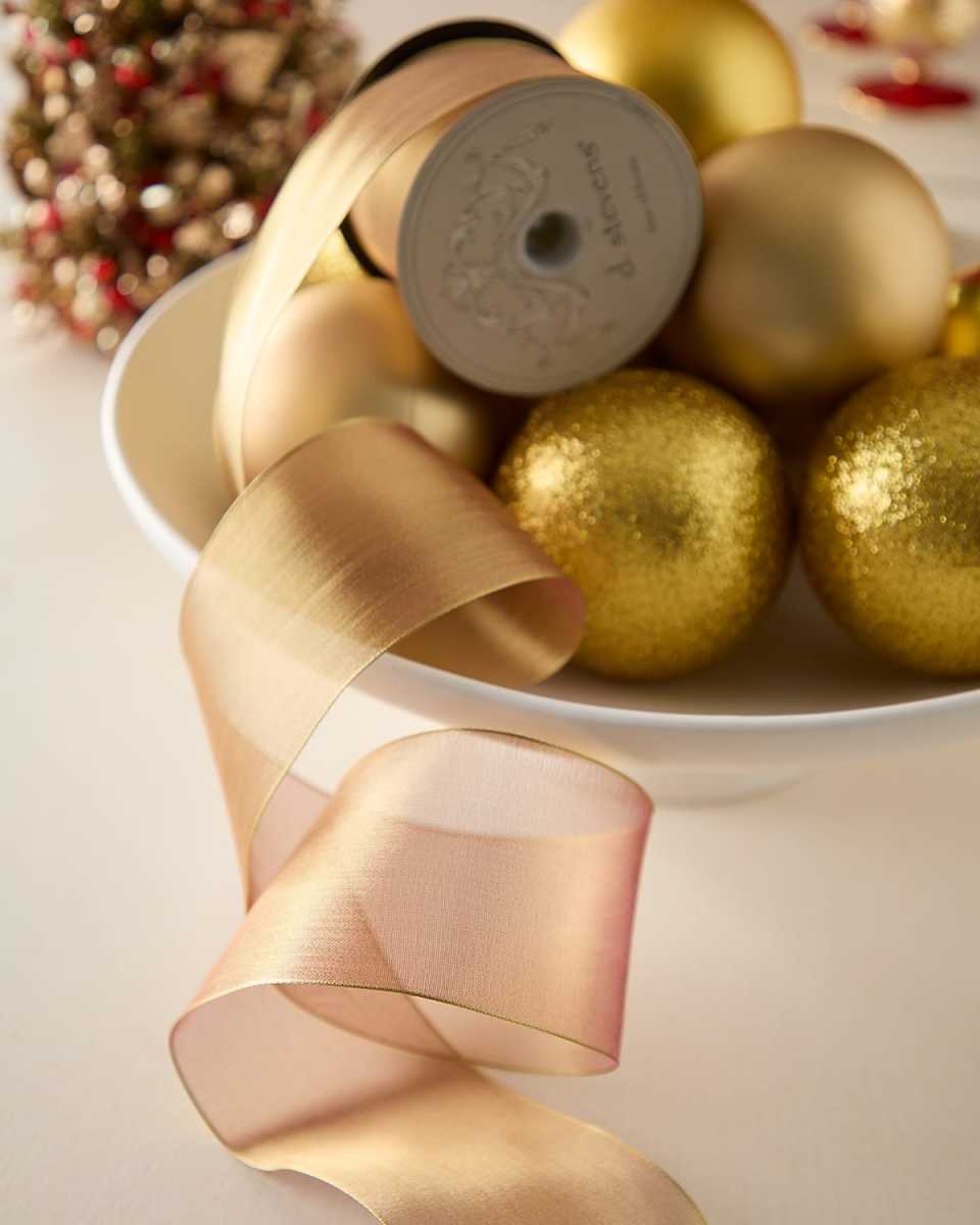 Antique Metallic Gold Mesh Ribbon, 3"W x 25 Yards