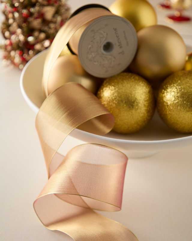 Antique Metallic Gold Mesh Ribbon, 3"W x 25 Yards