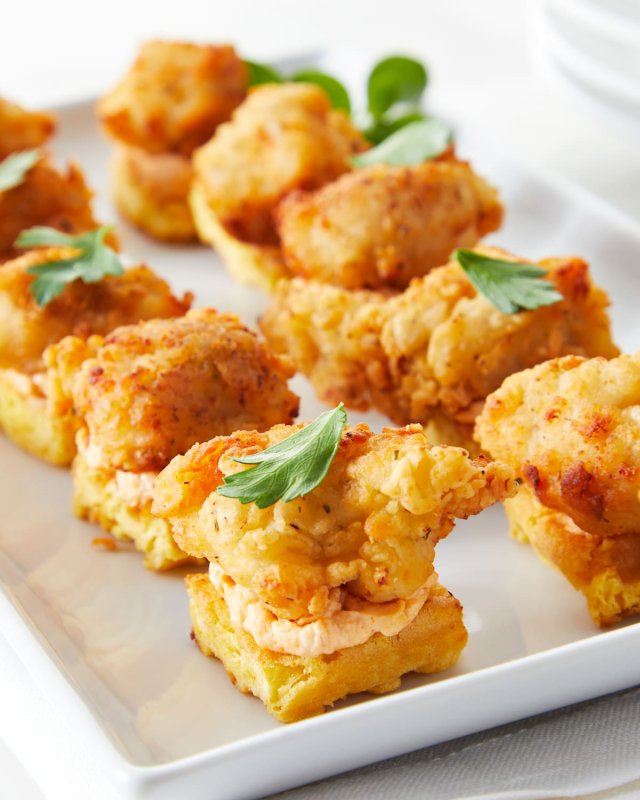 Chicken & Waffle Stack with Chipotle Aioli