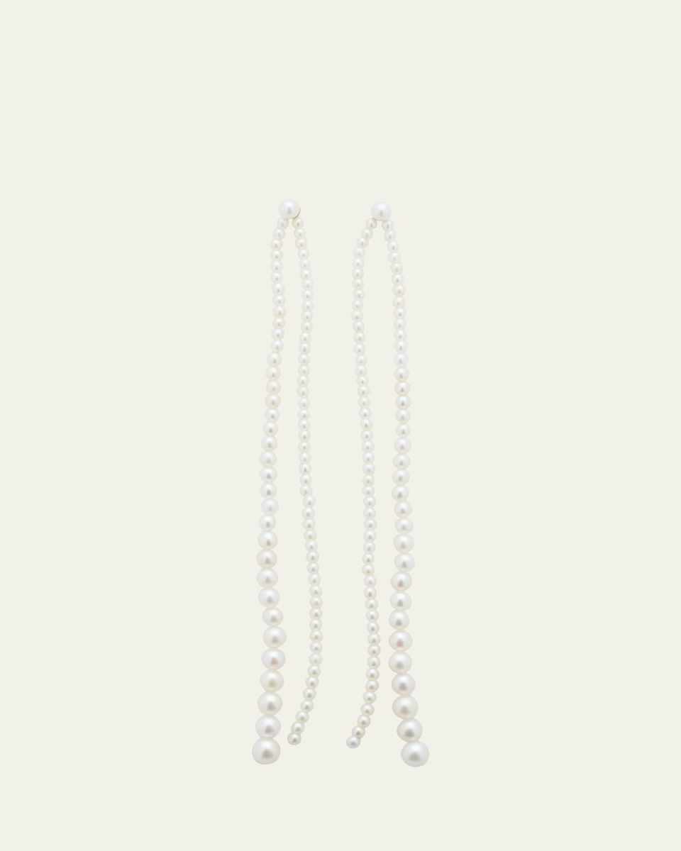 Promenade de Perles Extra Long 2-Strand Freshwater Pearl Earrings in 14K Yellow Gold