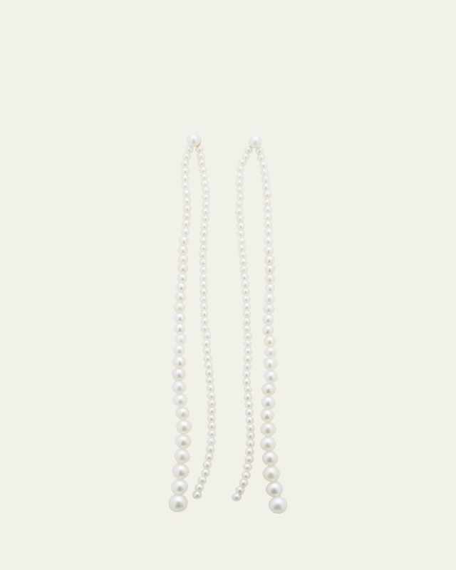 Promenade de Perles Extra Long 2-Strand Freshwater Pearl Earrings in 14K Yellow Gold