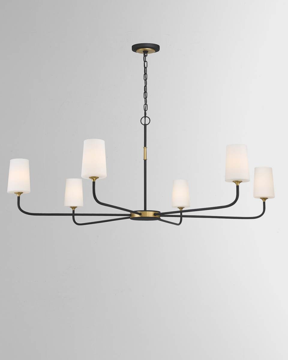 Niles 6-Light Black Forged & Modern Gold Chandelier