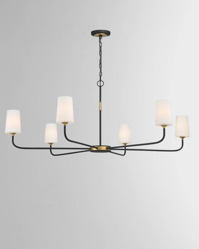 Niles 6-Light Black Forged & Modern Gold Chandelier