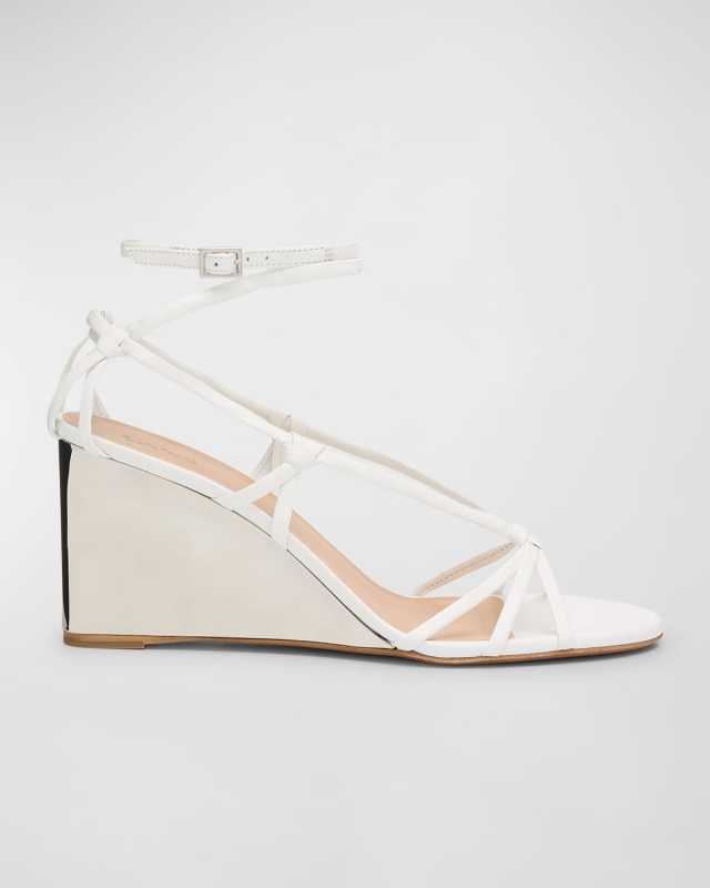 Rebecca Leather Strappy Wedge Sandals