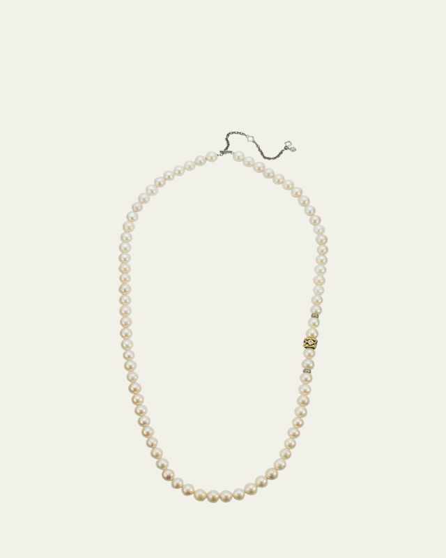 Pearl Beaded Necklace, 30-34"L