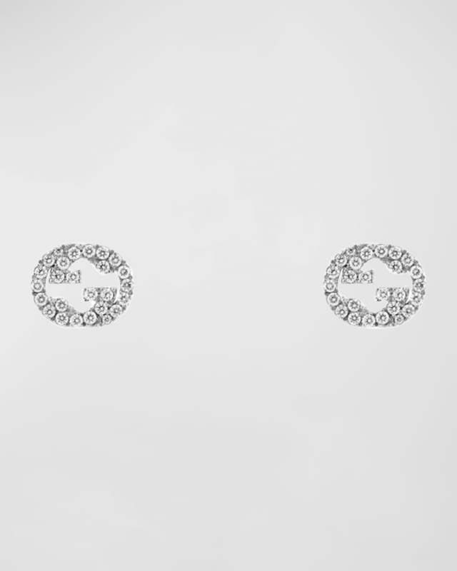 Diamond Interlocking G Stud Earrings