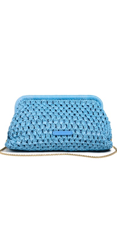 Loeffler Randall Trudie Frame Clutch Light Blue