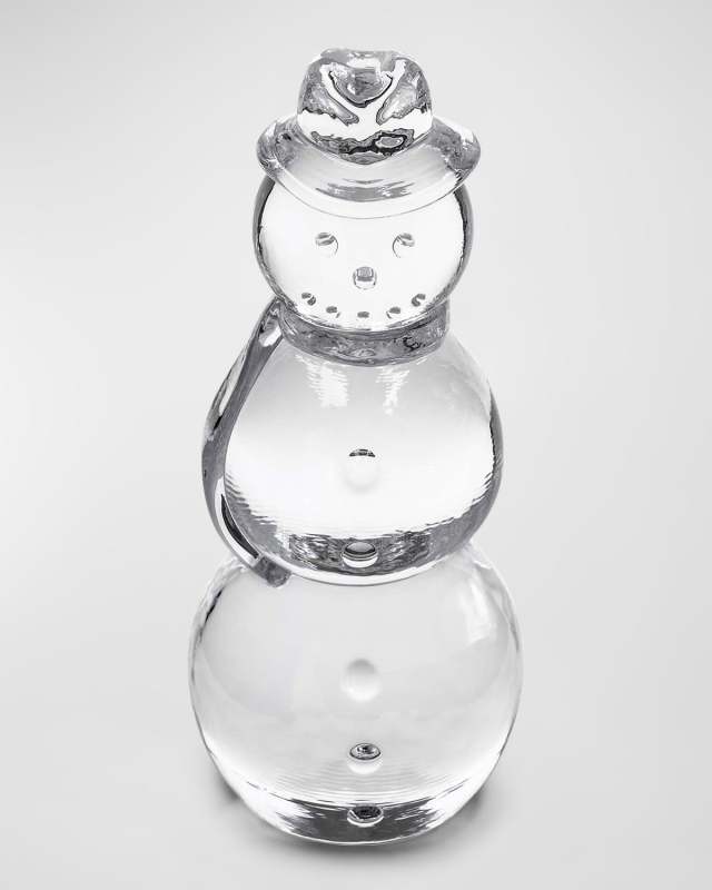 Glass Snowman Christmas Figurine, 7"