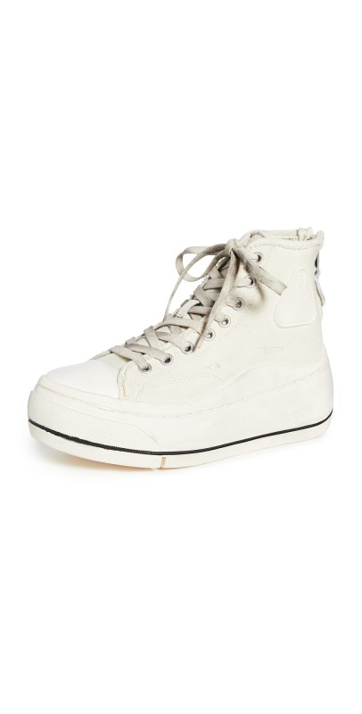 R13 High Top Sneakers Ecru Convas