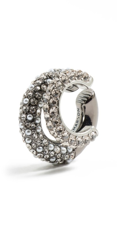 DEMARSON Pearl Caviar Vita Ear Cuff Hem/Crystal/Pearl