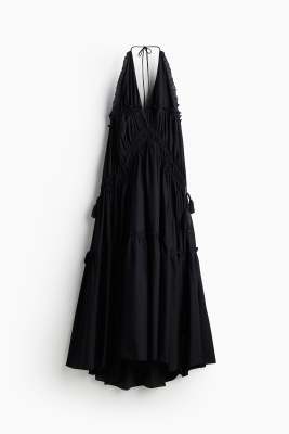 H&M Drawstring-detail halterneck dress
