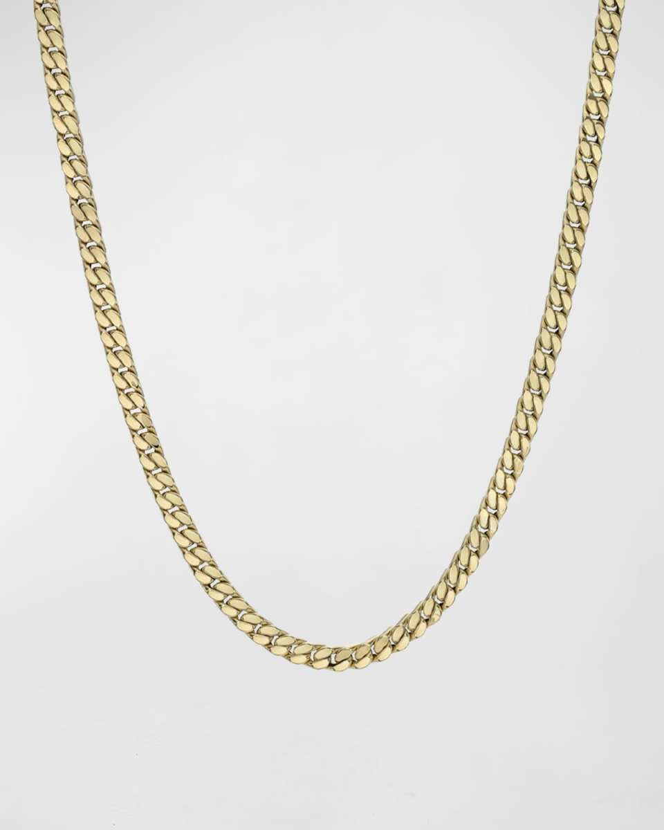14K Gold Flat Curb Link Necklace