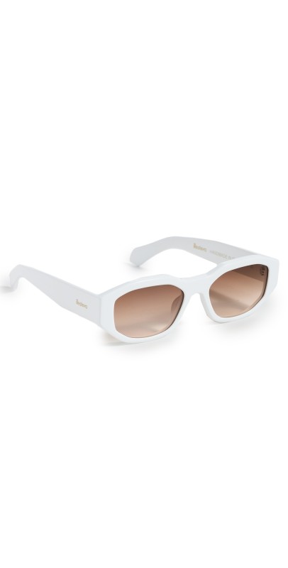 Illesteva Cassette White Sunglasses White w/ Brown Flat Gradient