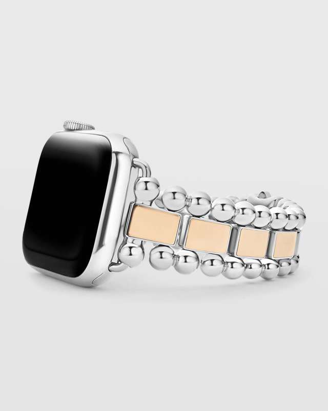 Smart Caviar Two-Tone Stainless Steel and 18k Rose Gold Apple Watch Bracelet, 38-44