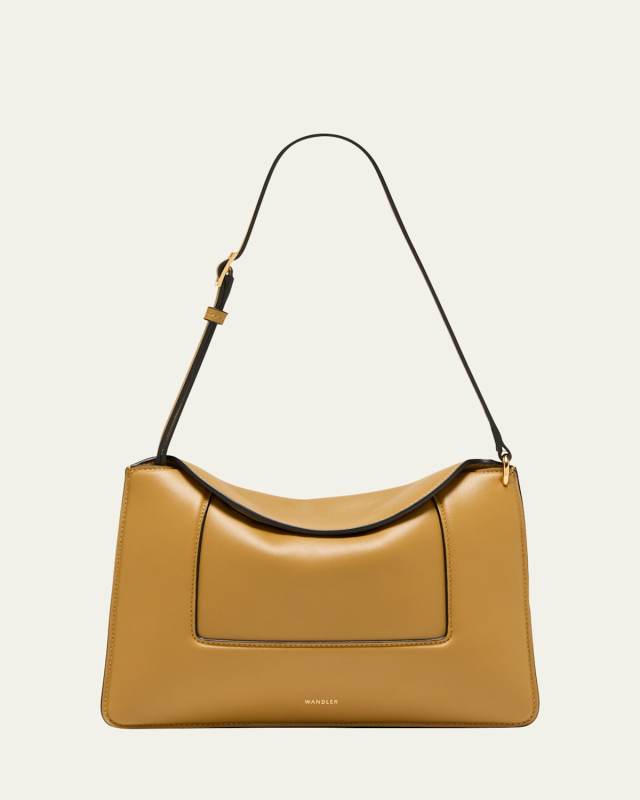 Penelope Fold-Over Flap Leather Shoulder Bag
