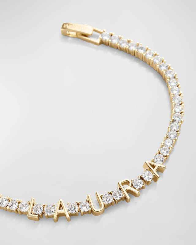 Custom Spaced Letter Cubic Zirconia Tennis Bracelet