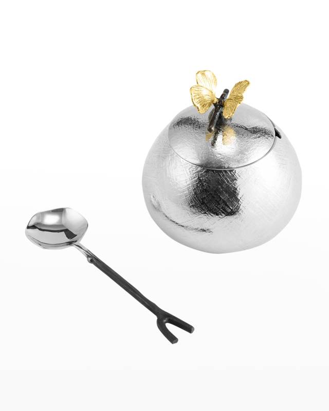 Butterfly Ginkgo Pot with Spoon