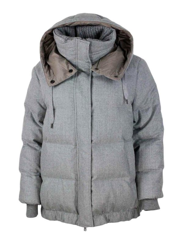 Brunello Cucinelli Manteau Court - Gris