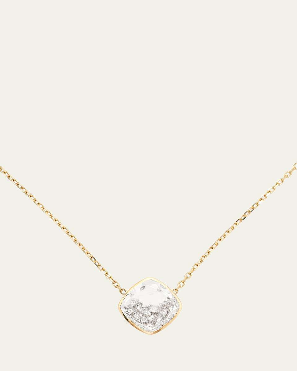 Naipe Twisted Cushion Kaleidoscope Shaker Necklace with Diamonds