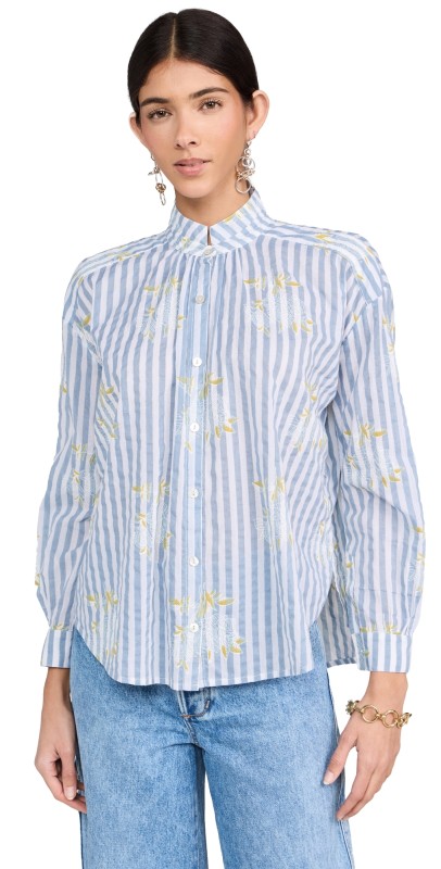 Alix of Bohemia Kiki Magnolia Stripe Shirt Blue