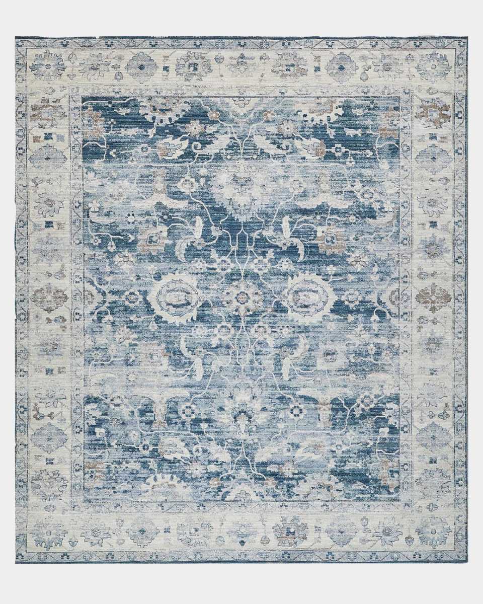 Vintage Loom Blue & Beige Rug, 9' x 12'