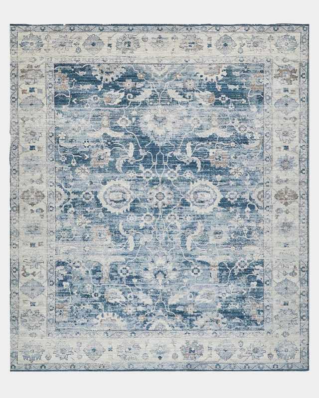Vintage Loom Blue & Beige Rug, 9' x 12'