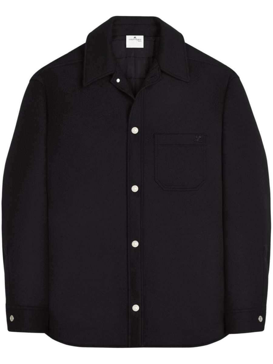 wool blend overshirt