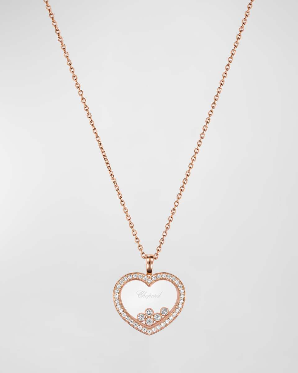Happy Diamonds 18K Rose Gold Heart Pendant Necklace